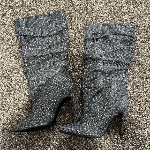 Jessica Simpson silver crystal boots - Picture 1 of 2